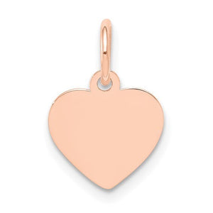 Rose gold polished heart charm with an open bail