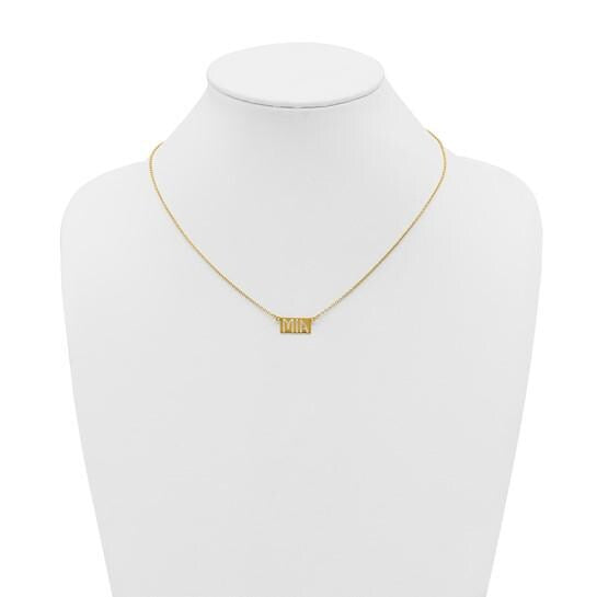 Personalized Bar Name Necklace  Custom Laser Cut Nameplate  Sterling Silver, Gold, or Rose Gold  18-Inch Cable Chain  Women & Girls