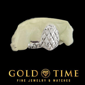 silver double cap grillz  Gold Time Fine Jewelry & Watches logo below