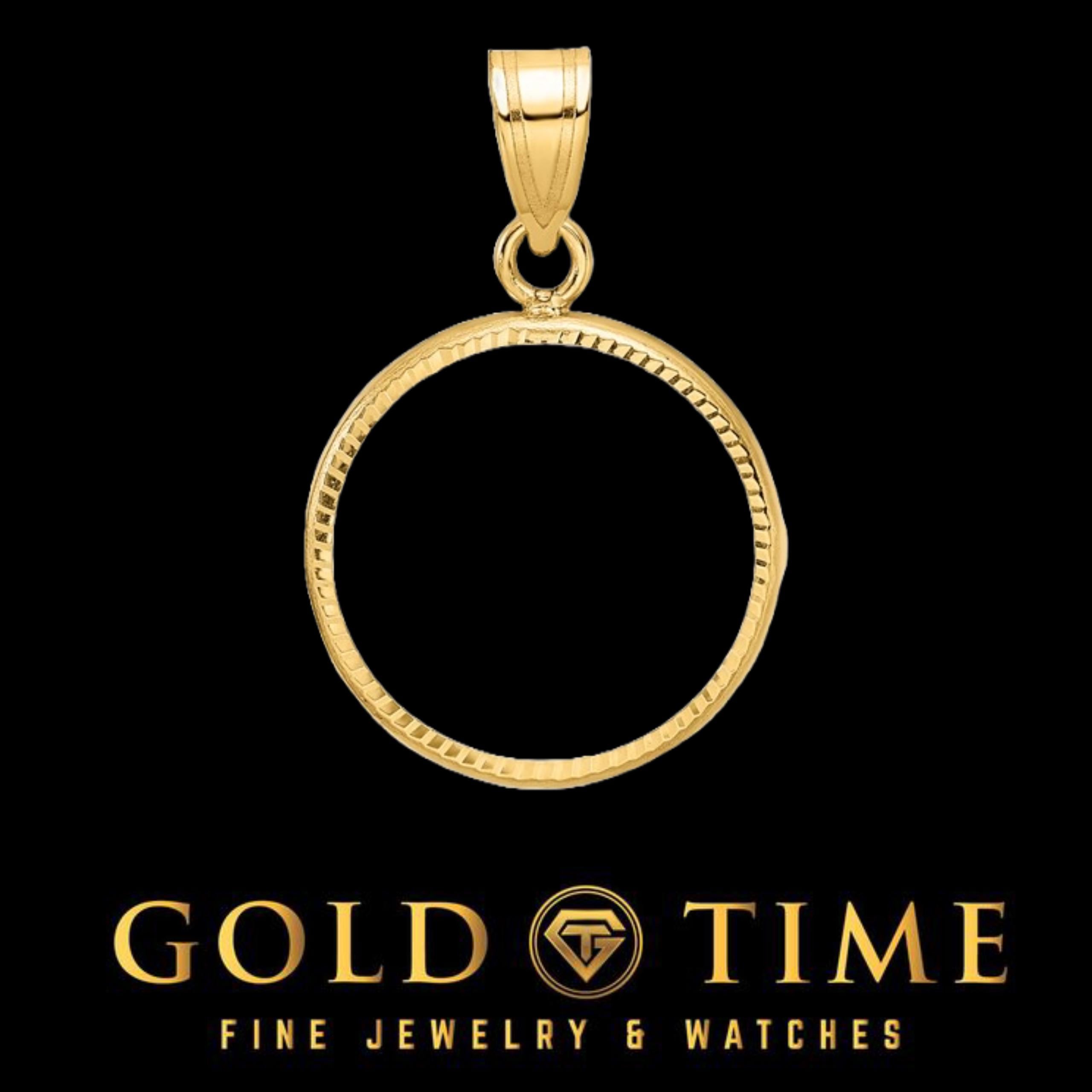 22k Gold American Eagle 1/10 oz Coin with 14k Gold Bezel Pendant Options