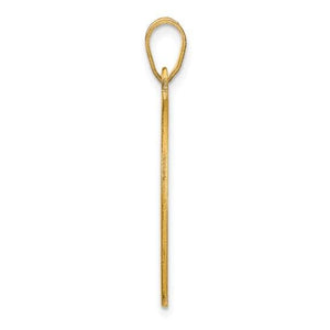 Side profile of the round photo pendant showing its thin profile and bail
