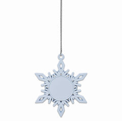 Personalized Snowflake Ornament  White Pewter Christmas Gift  Custom Engraving Front & Back  3" Holiday Keepsake