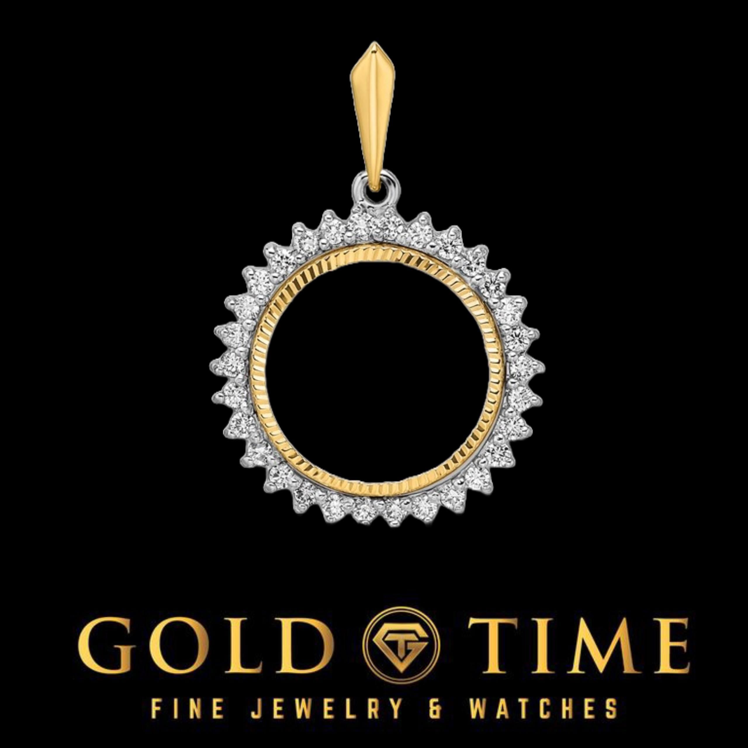 22k Gold American Eagle 1/10 oz Coin with 14k Gold Bezel Pendant Options