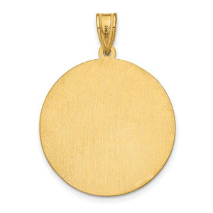 Satin brushed back of the gold plated round photo pendant