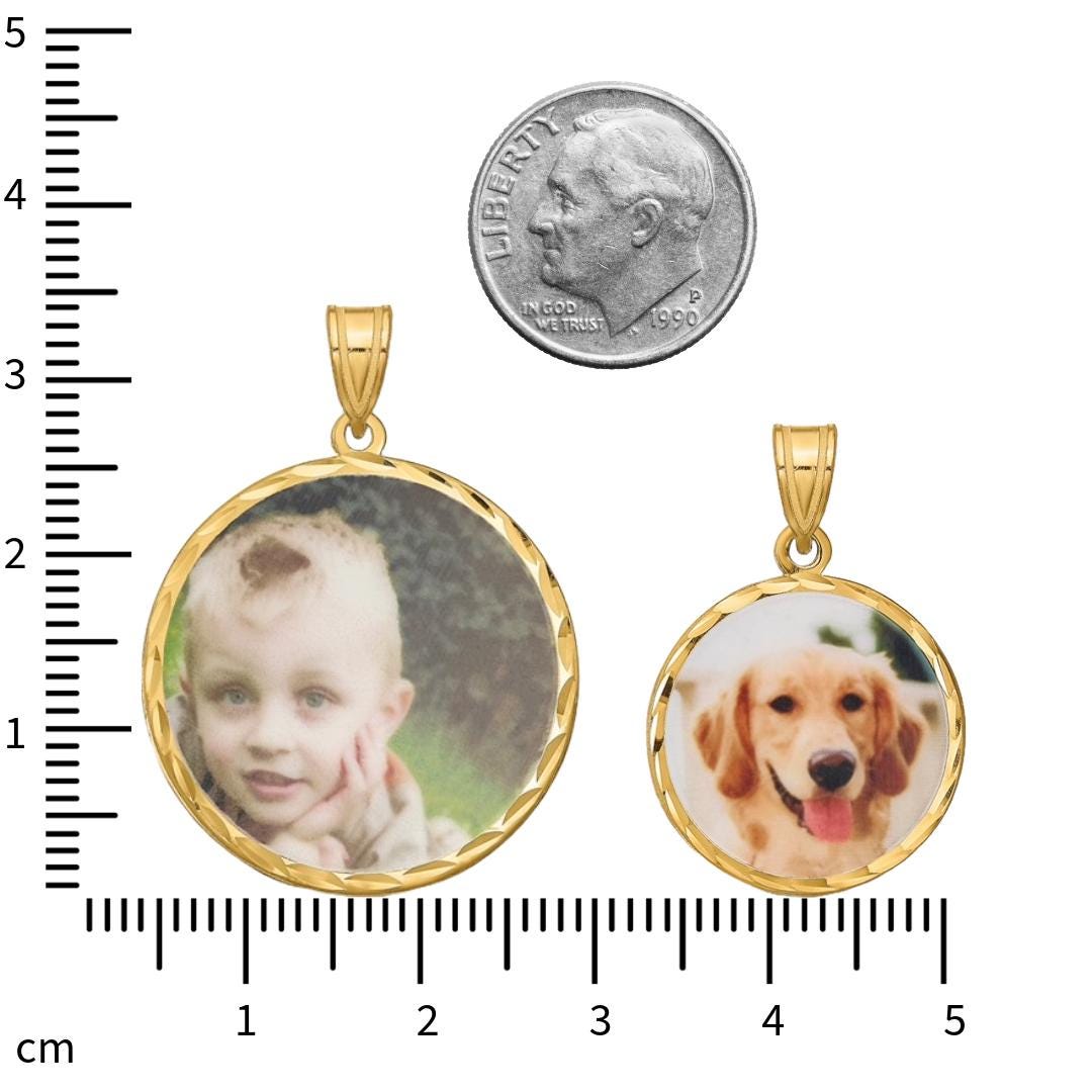Custom Photo Memory Pendant Necklace - Personalized Picture Charm in Sterling Silver or Gold - Pet Memorial, Gift for Her, Made to Order