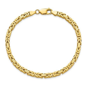 10K gold Byzantine bracelet in a circle on white