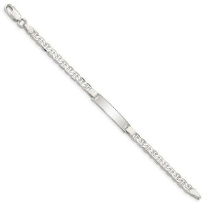 Sterling silver anchor chain children's ID bracelet
