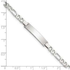 Figaro chain children's ID bracelet on a size chart