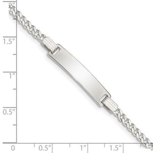 Curb chain children's ID bracelet on a size chart