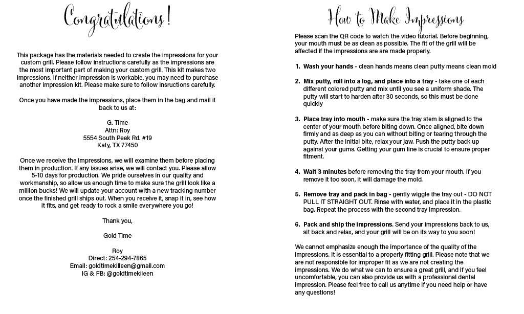 DIY Grillz Impression Kit: Dental Molds with Putty & Trays