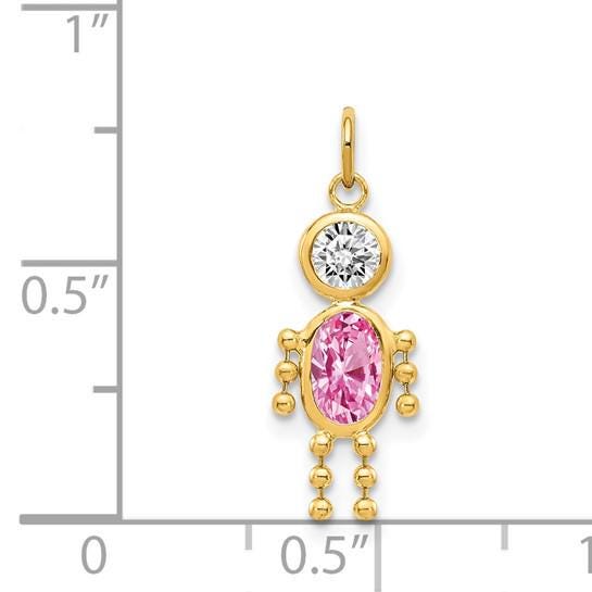 Boy Charm with Birthstone in 10k or 14k Yellow Gold  Customizable Dangling Pendant Gift  Necklace or Charm Only  Fast Shipping