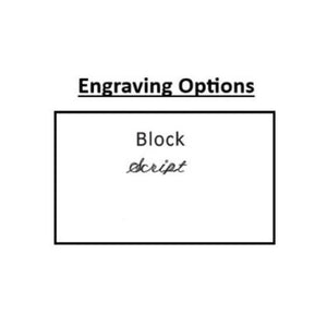 Money clip engraving options: Block and Script