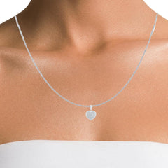 10K Gold Heart Diamond Jewelry Set  Pave-Set Natural Diamonds  Pendant & Screw-Back Earrings  Available in Yellow or White Gold