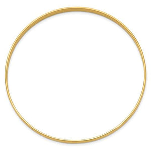 14K gold 4mm bangle shown from above as a full circle