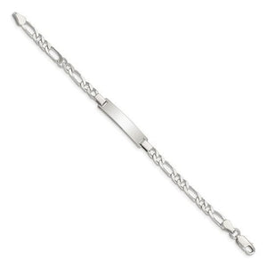 Sterling silver Figaro chain children's ID bracelet