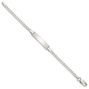 Sterling silver curb chain children's ID bracelet
