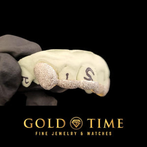 Two-tone grillz set shown top and bottom