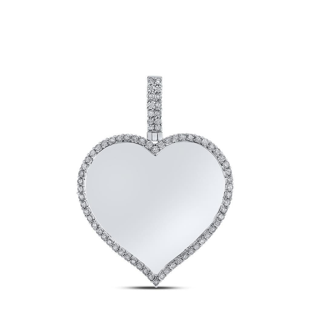 10K Gold Heart Pendant with Diamonds  1/5 Cttw Natural Diamonds, Memorial Photo Option, Engravable, Gift Box Included