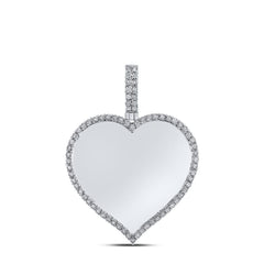 10K Gold Heart Pendant with Diamonds  1/5 Cttw Natural Diamonds, Memorial Photo Option, Engravable, Gift Box Included