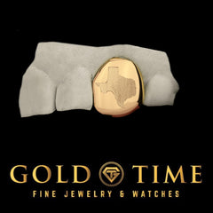 Custom Single Tooth Cap with State or Country Engraving  10K or 14K Gold, Silver, or Gold Plated  Handmade Grillz  Impression Kit