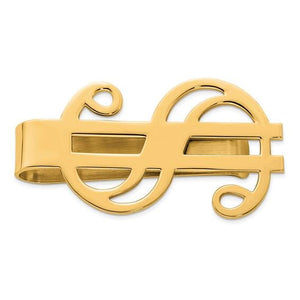 14K yellow gold dollar sign money clip
