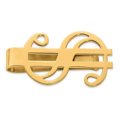 Personalized Gold Dollar Sign Money Clip  Custom Sterling Silver Gift for Him  Engraved Mens Luxury Accessory  USA Made