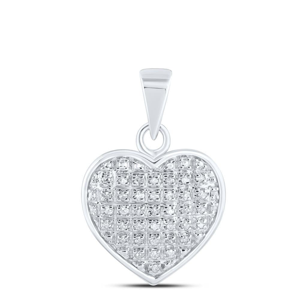 10K Gold Heart Diamond Jewelry Set  Pave-Set Natural Diamonds  Pendant & Screw-Back Earrings  Available in Yellow or White Gold