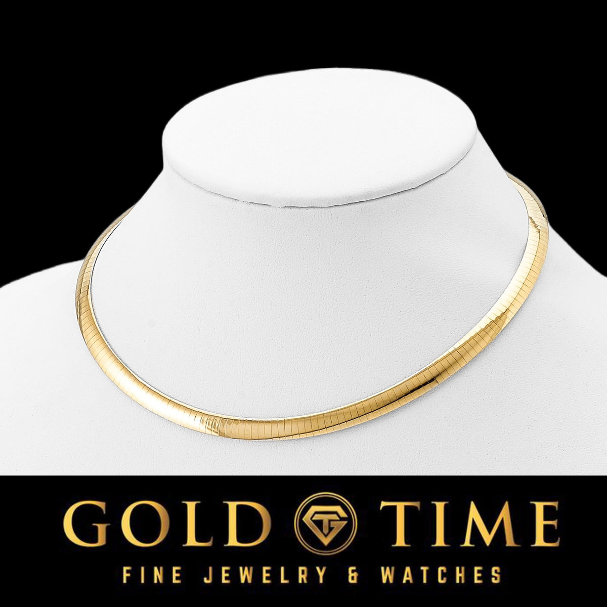 Two Tone Reversible Omega Necklace - Sterling Silver with 14k Gold Plating - Adjustable Cubetto Chain - 1620 Inch - Gold Time Killeen