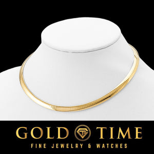 Two-tone reversible omega necklace in sterling silver and gold plating