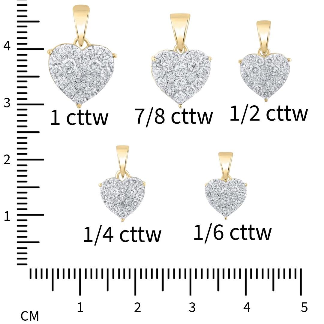 10k Gold Diamond Heart Pendant & Stud Earrings Set  Yellow, White, or Rose Gold  Choose Pendant, Earrings, or Full Set