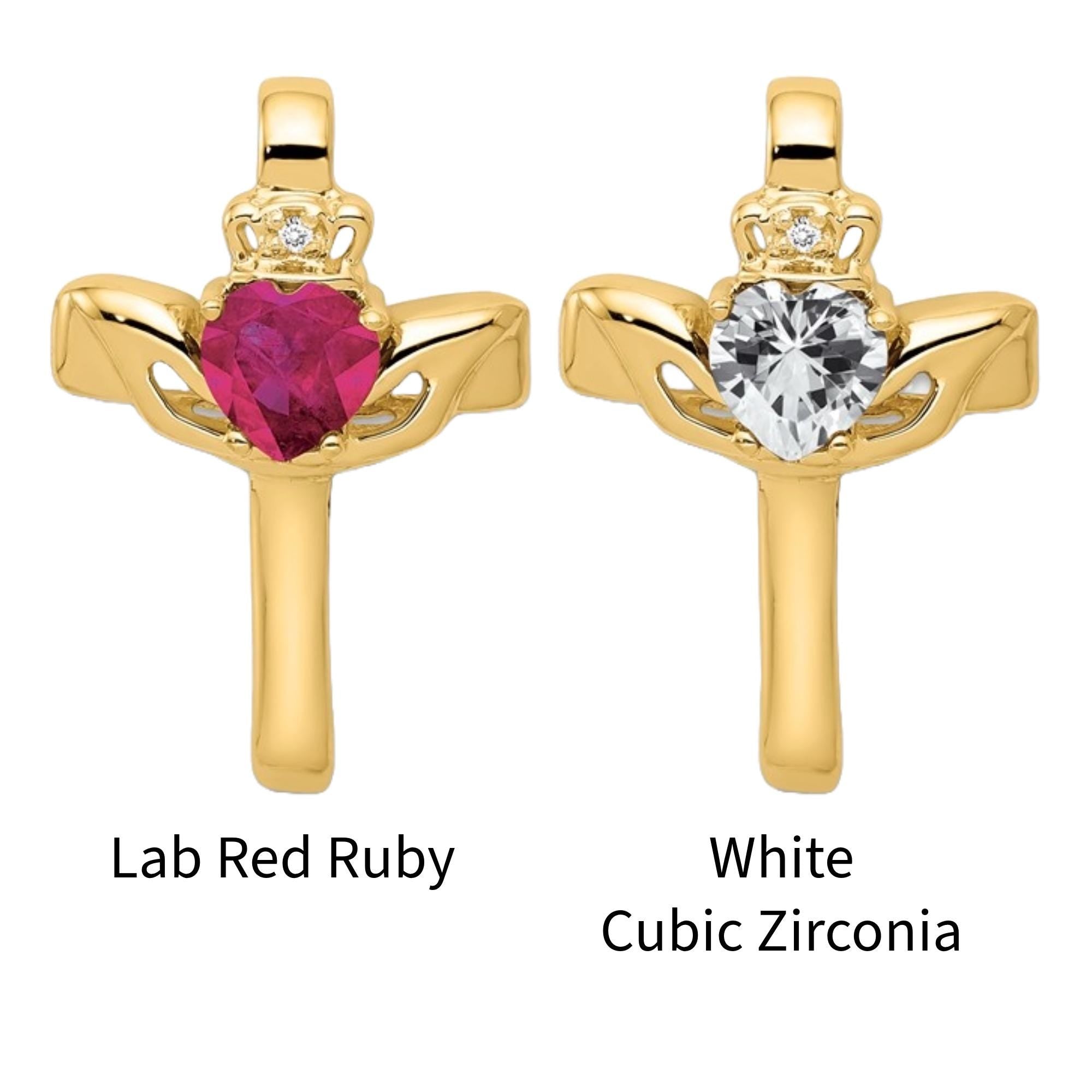 14K Yellow Gold Heart Gemstone Pendant  Diamond Accent, Custom Gemstone Choice, Elegant Fine Jewelry Gift for Women, Includes Gift Box