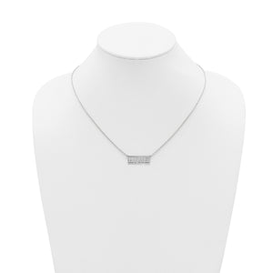 Silver state HOME bar necklace displayed on a white jewelry bust