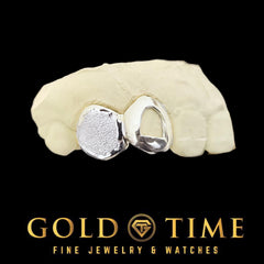 Double Cap Custom Grillz  Open Face Incisor & Diamond Dust Box Canine  Handmade Grillz with Impression Kit  Gold or Silver Options