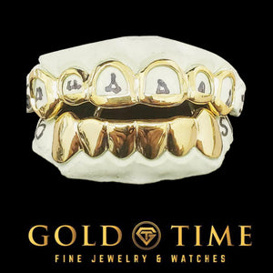 12-piece open face top and bottom grillz set
