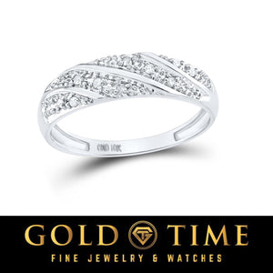 Men's 10K white gold diamond band