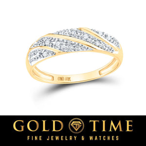 Men's 10K yellow gold diamond band