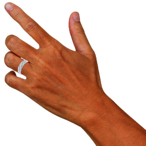 Men's diamond band worn on a hand
