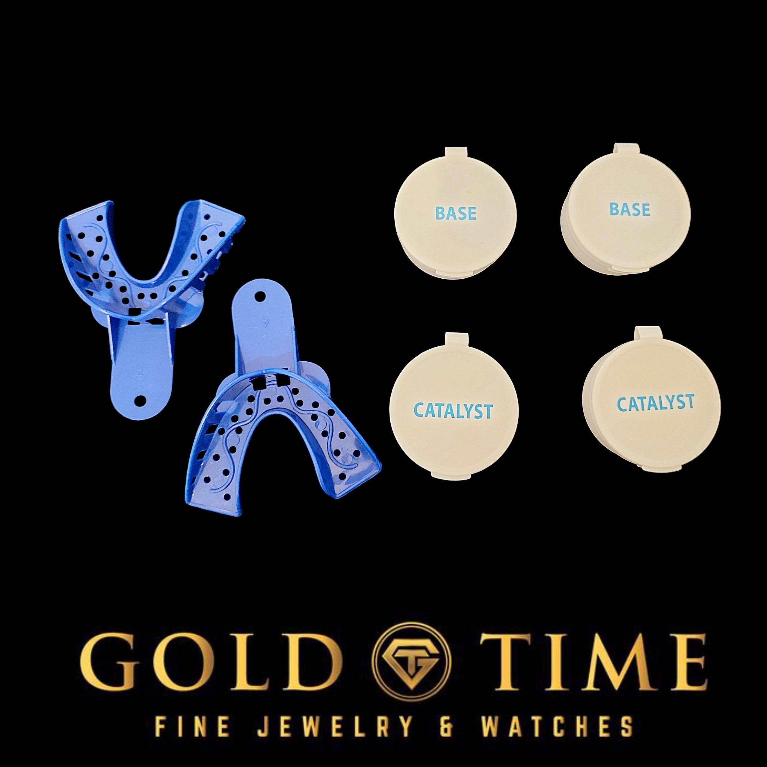 Double Cap Moissanite Grillz - Bustdown Canine, Double Row Incisor Tip