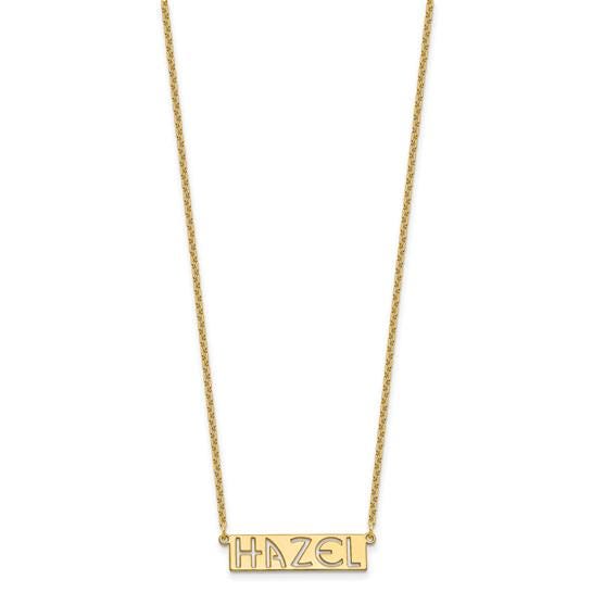 Personalized Bar Name Necklace  Custom Laser Cut Nameplate  Sterling Silver, Gold, or Rose Gold  18-Inch Cable Chain  Women & Girls