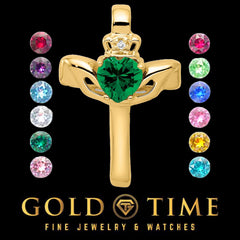 14K Yellow Gold Heart Gemstone Pendant  Diamond Accent, Custom Gemstone Choice, Elegant Fine Jewelry Gift for Women, Includes Gift Box