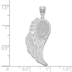 Custom Fingerprint Angel Wing Pendant  Sterling Silver, Gold, or 10k/14k  Memorial Jewelry  Personalized Made to Order Gift