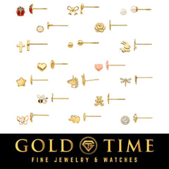 14K Yellow Gold Childrens Stud Earrings