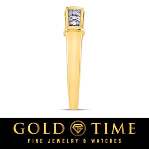 Side profile of the men's diamond wedding band