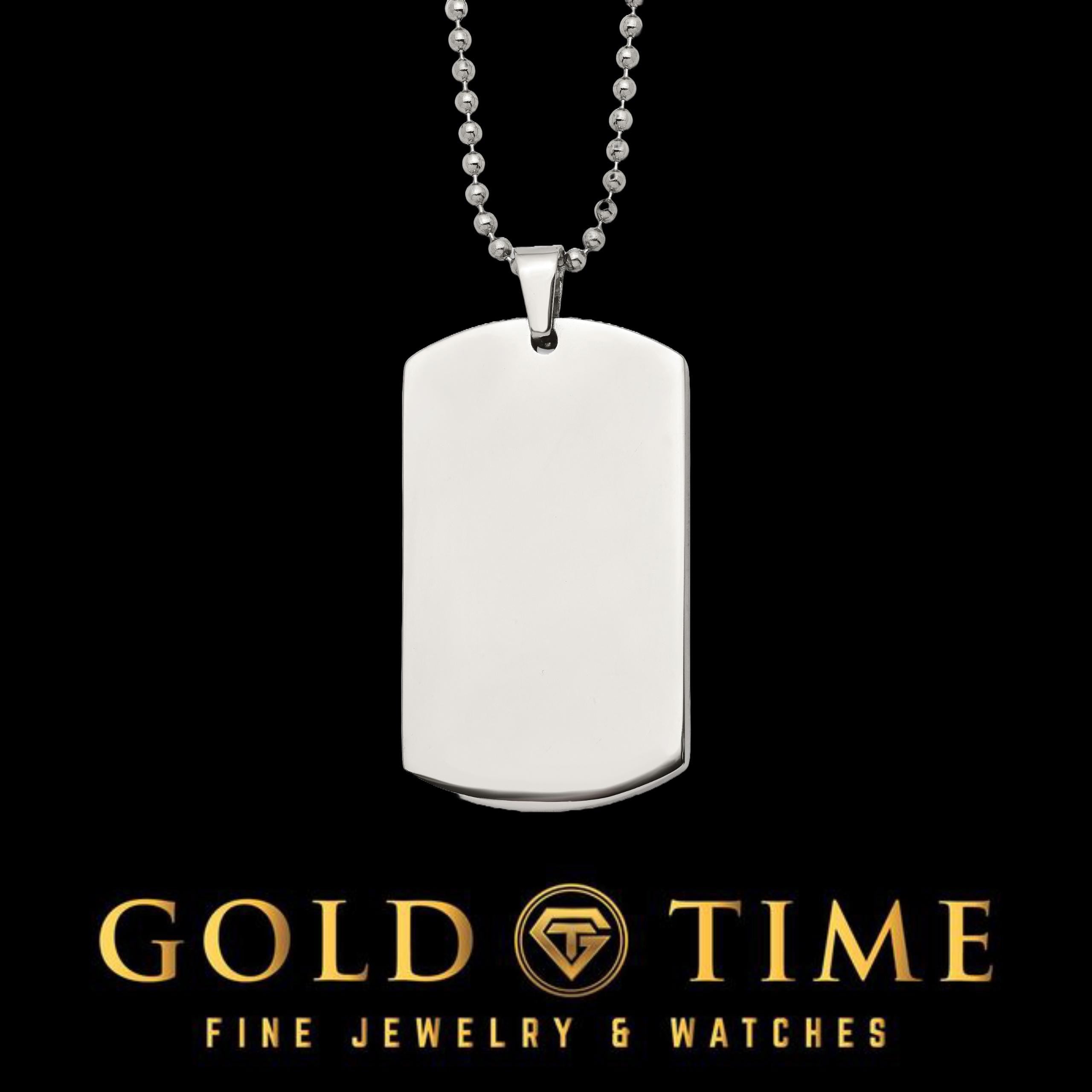 Personalized Stainless Steel Dog Tag Necklace  Custom Engraved Pendant, 24" Chain, Military Style ID Tag, Gift for Him