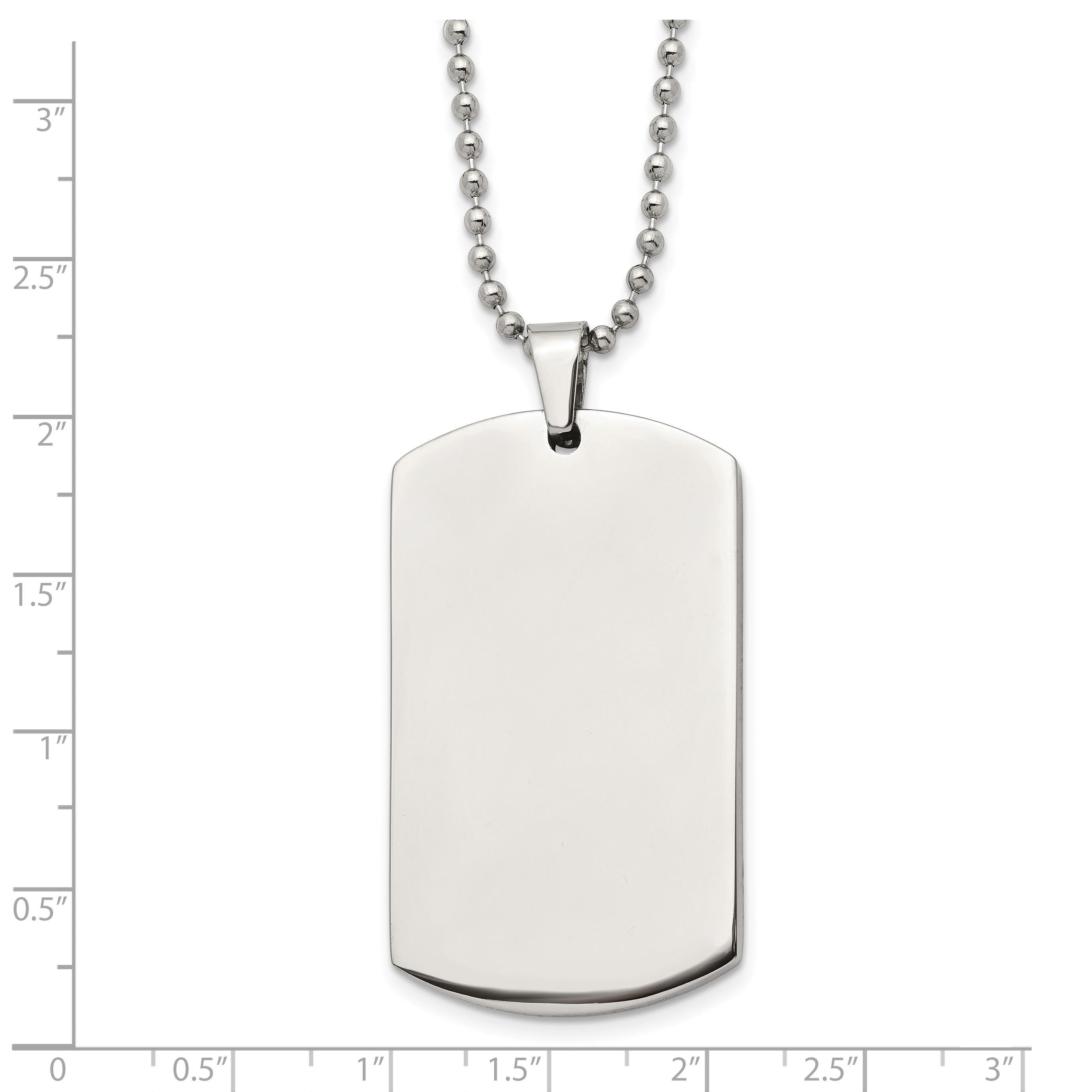 Personalized Stainless Steel Dog Tag Necklace  Custom Engraved Pendant, 24" Chain, Military Style ID Tag, Gift for Him