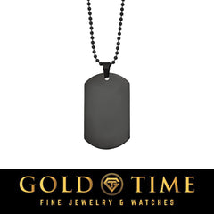 Personalized Black Stainless Steel Dog Tag Necklace  Custom Engraved Pendant, 20" Beaded Chain, Military Style ID Tag, Gift for Him