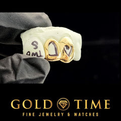 Custom Made to Order Double Caps Grillz - Open Face , Heart Cut Out