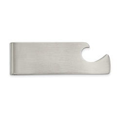 Stainless Steel Money Clip with Bottle Opener  Engravable, Brushed Finish, Durable & Slim Design  Stylish Gift for Men