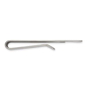 Side profile of the stainless steel money clip showing the folded spring clip