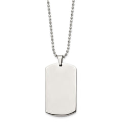 Personalized Stainless Steel Dog Tag Necklace  Custom Engraved Pendant, 24" Chain, Military Style ID Tag, Gift for Him